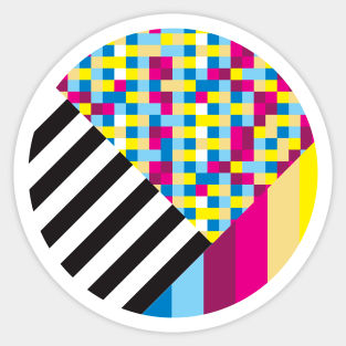 Funky 80's Bright Pixels Sticker